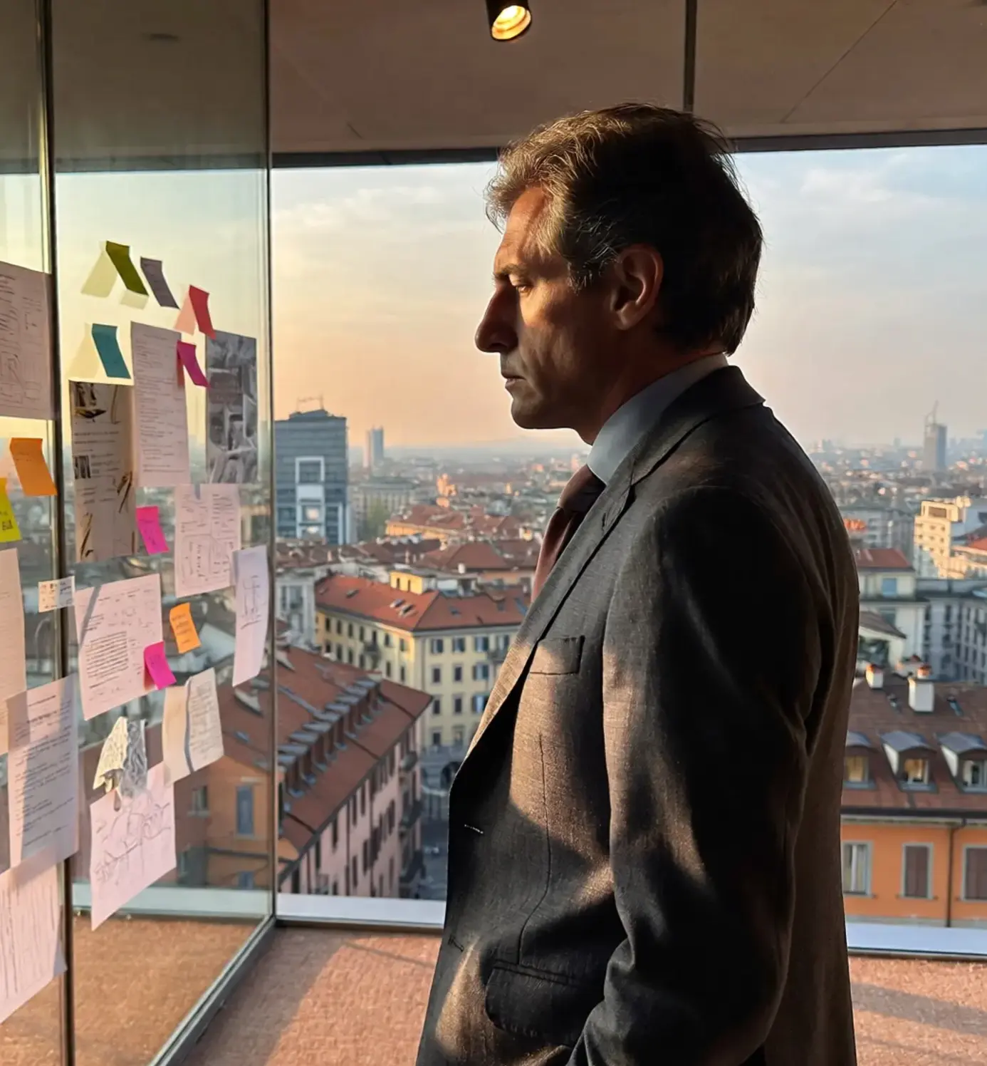 Imprenditore che analizza documenti